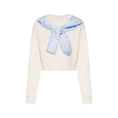 THE PRINTED COTTON CROP SWEATSHIRT